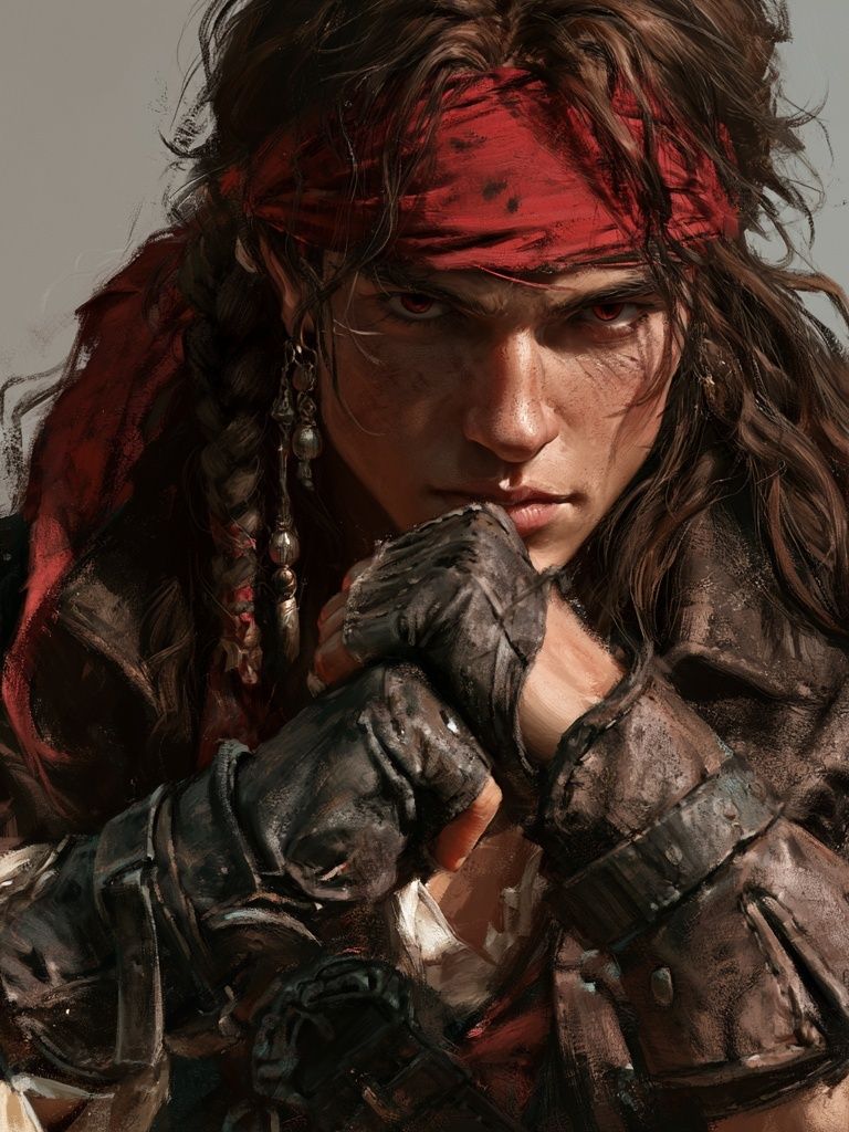 Pirate Warrior Portrait Print. poster detail