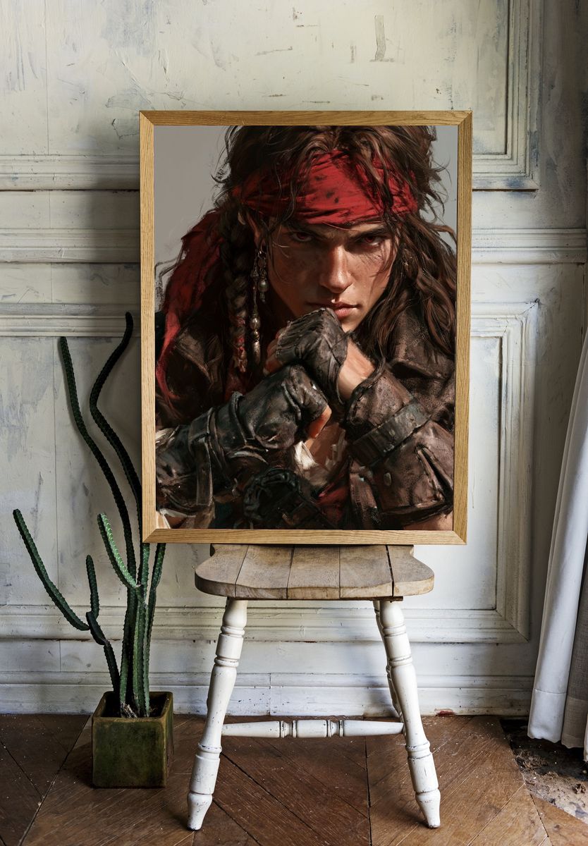 Pirate Warrior Portrait Print. room preview