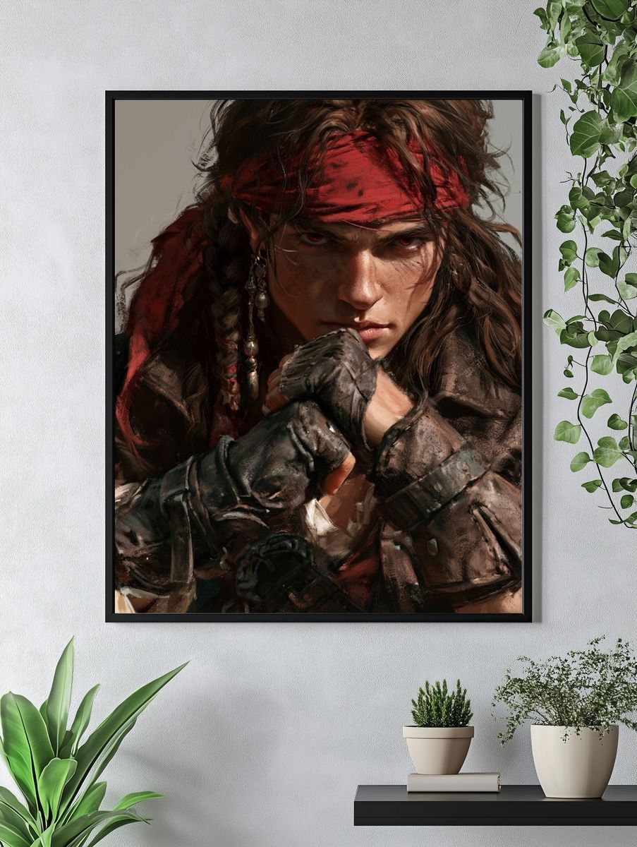 Pirate Warrior Portrait Print. — room view 4