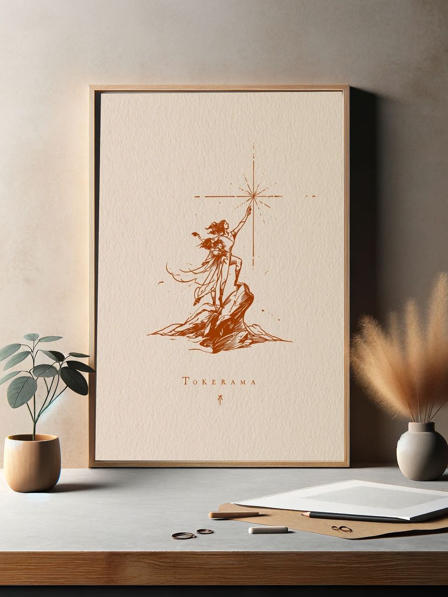 Stormy Lighthouse Coast Print. — room view 2