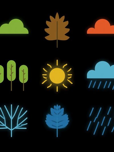 Seasonal Nature Icons Poster. poster