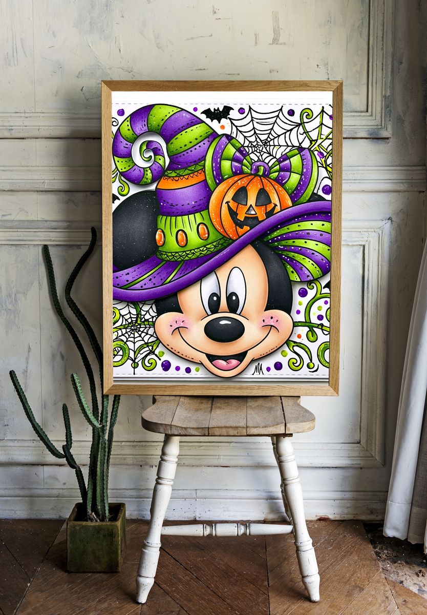 Mickey Halloween Illustration Poster. room preview