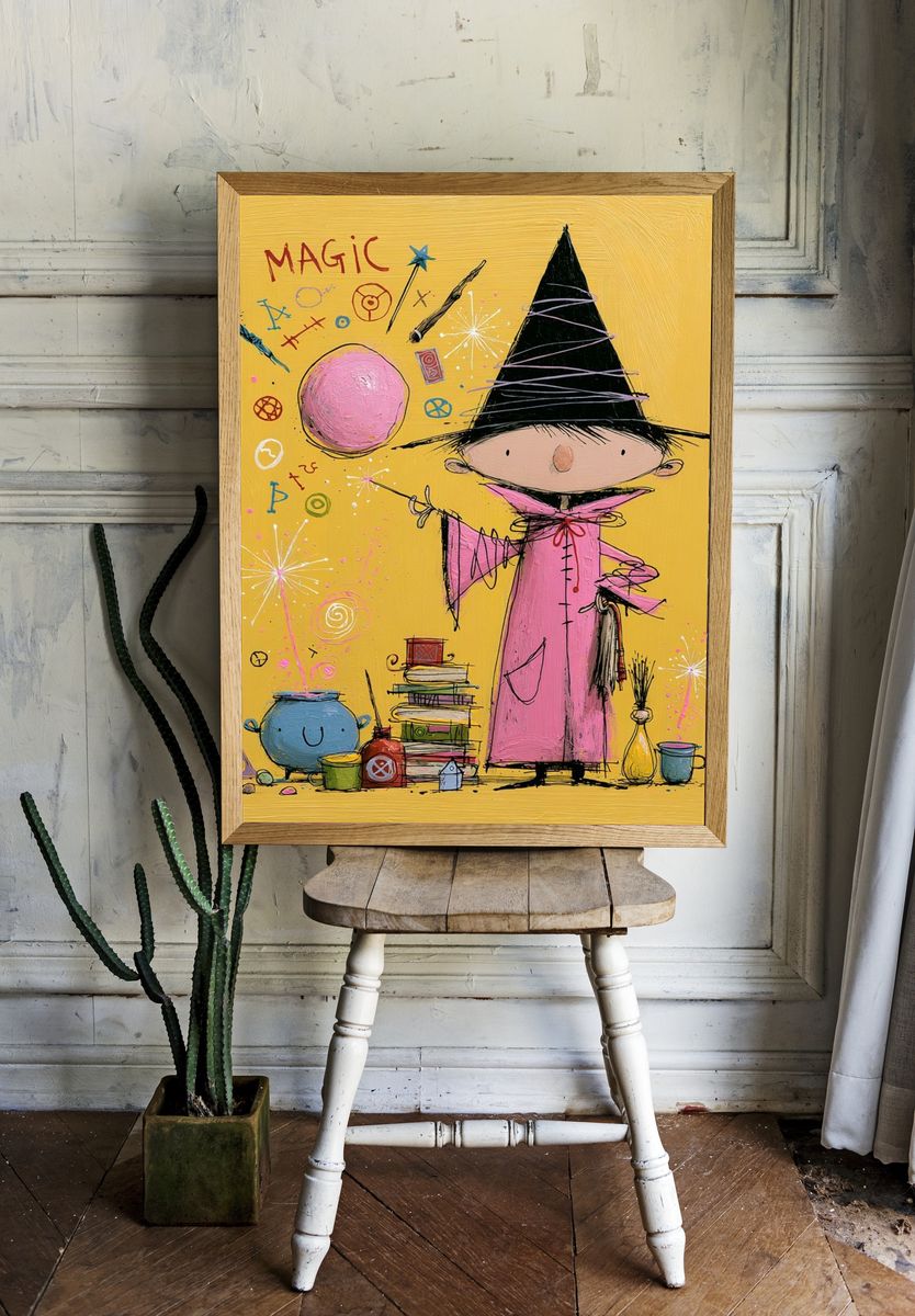 Magic Witch Illustration Poster. room preview