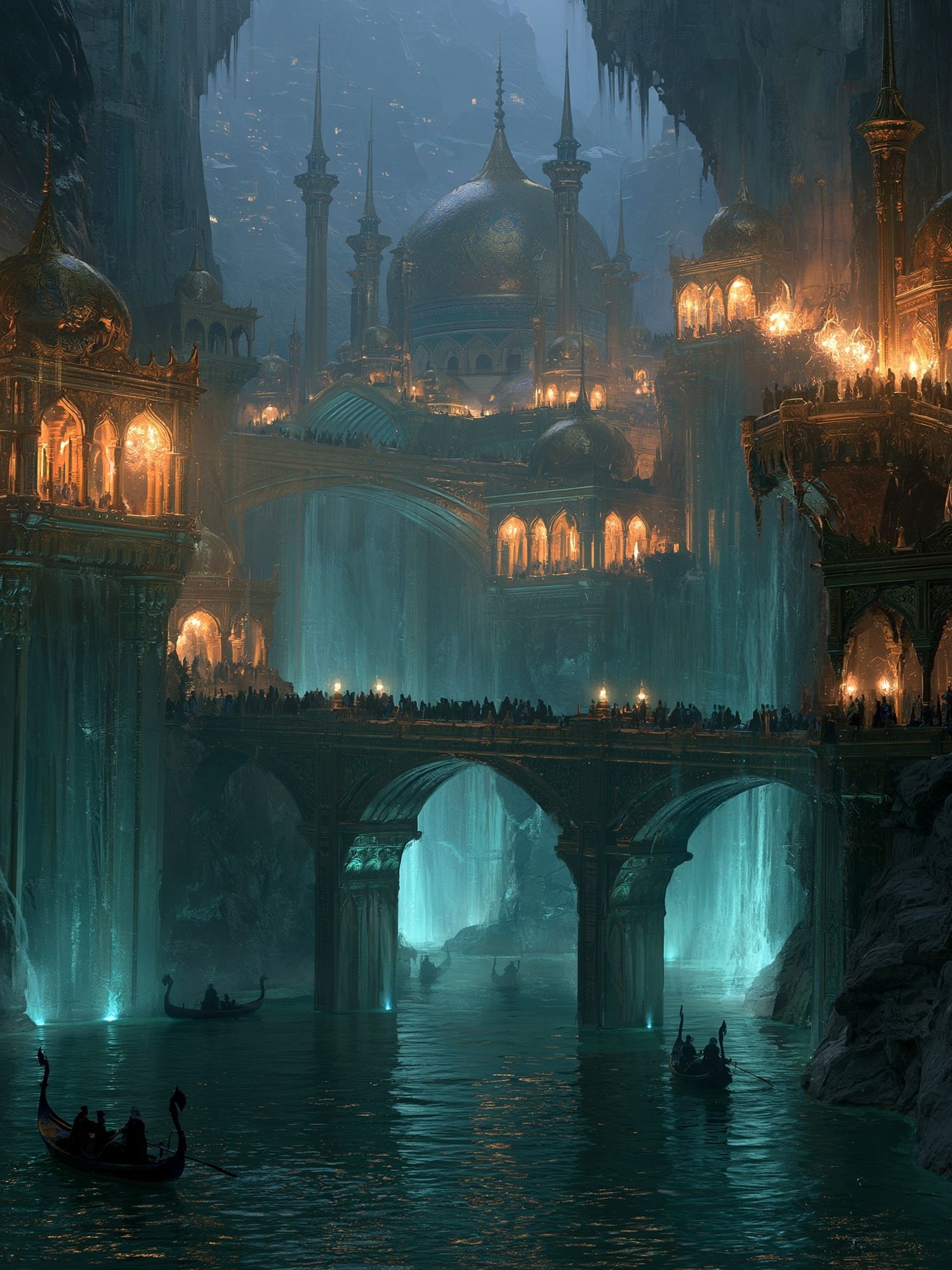 Underground Palace Fantasy Print. poster — illustration art