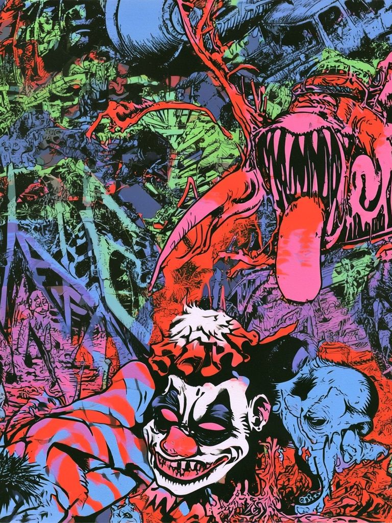 Psychedelic Horror Collage Print. poster detail