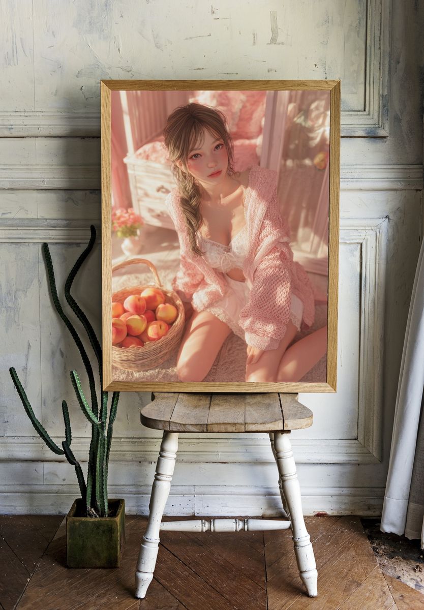 Soft Pink Portrait Print. — room view 1