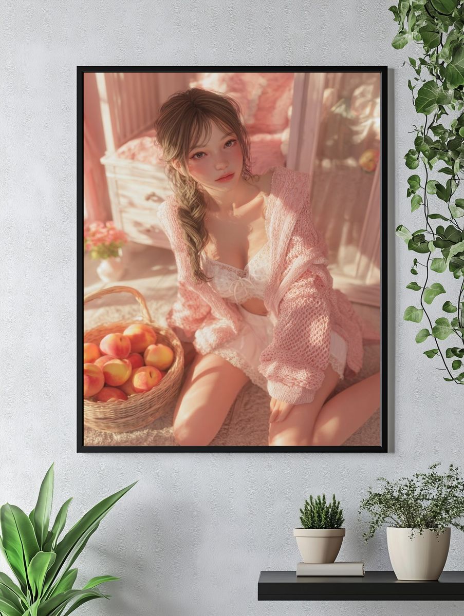 Soft Pink Portrait Print. — room view 4