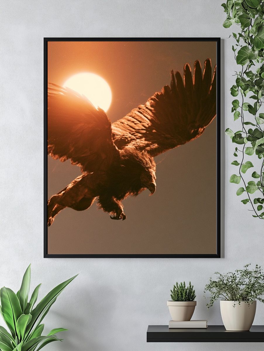 Winged Lion at Sunset Poster. — room view 4