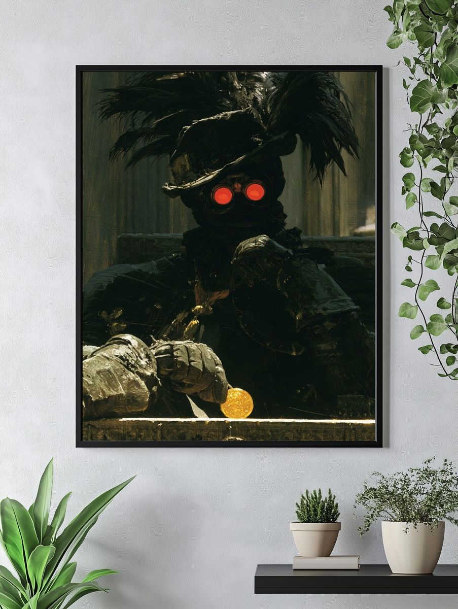 Steampunk Raven Seer Illustration Poster. — room view 4