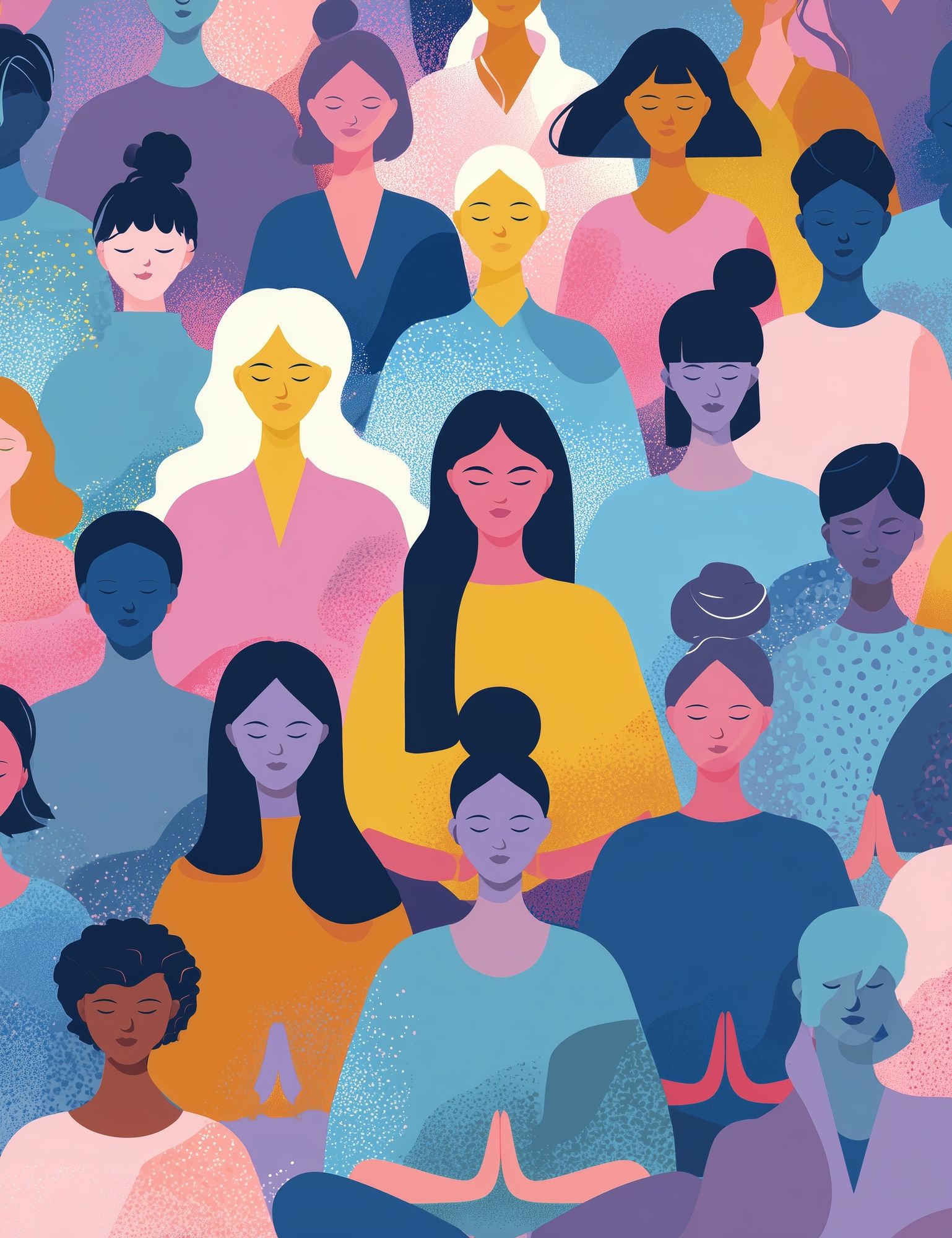 Meditation Women Illustration Poster. poster detail