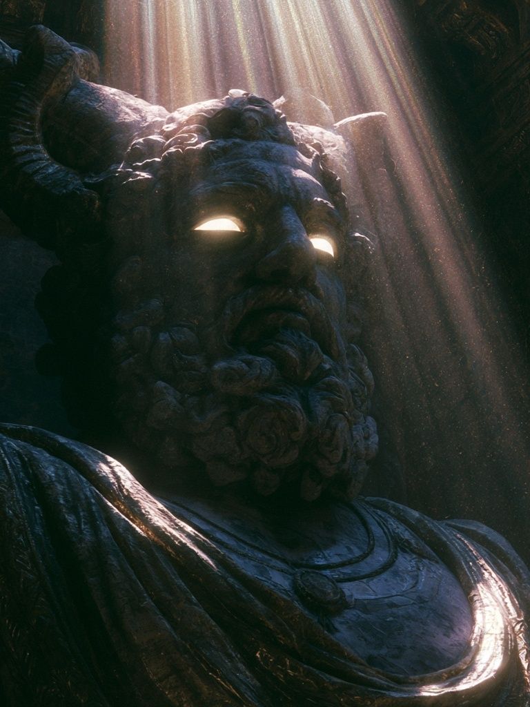 Ancient Stone Guardian Illustration Poster. poster detail