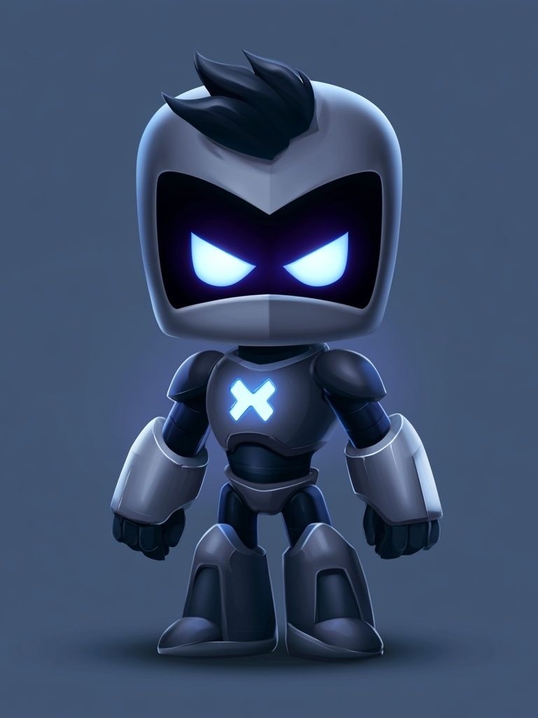 Cute Robot Character Illustration Poster. poster detail