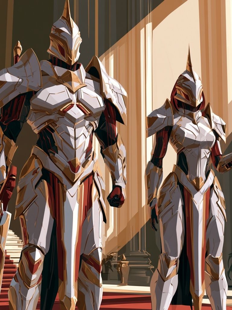 Armored Knights Digital Art Poster. poster — illustration art