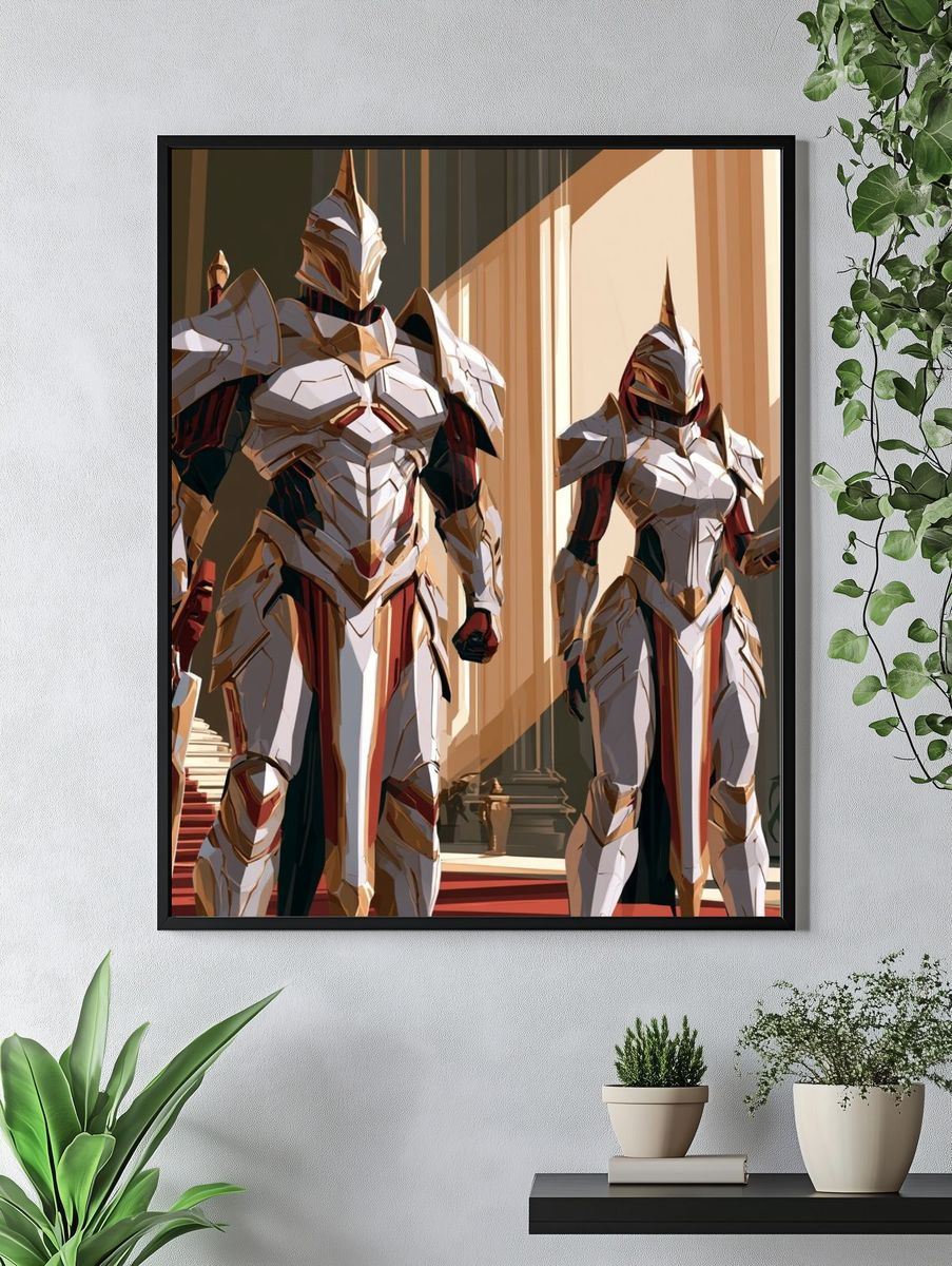 Armored Knights Digital Art Poster. — room view 4