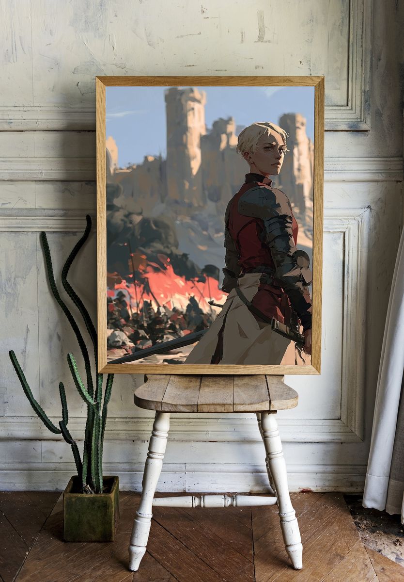 Fantasy Warrior Battlefield Print. — room view 1