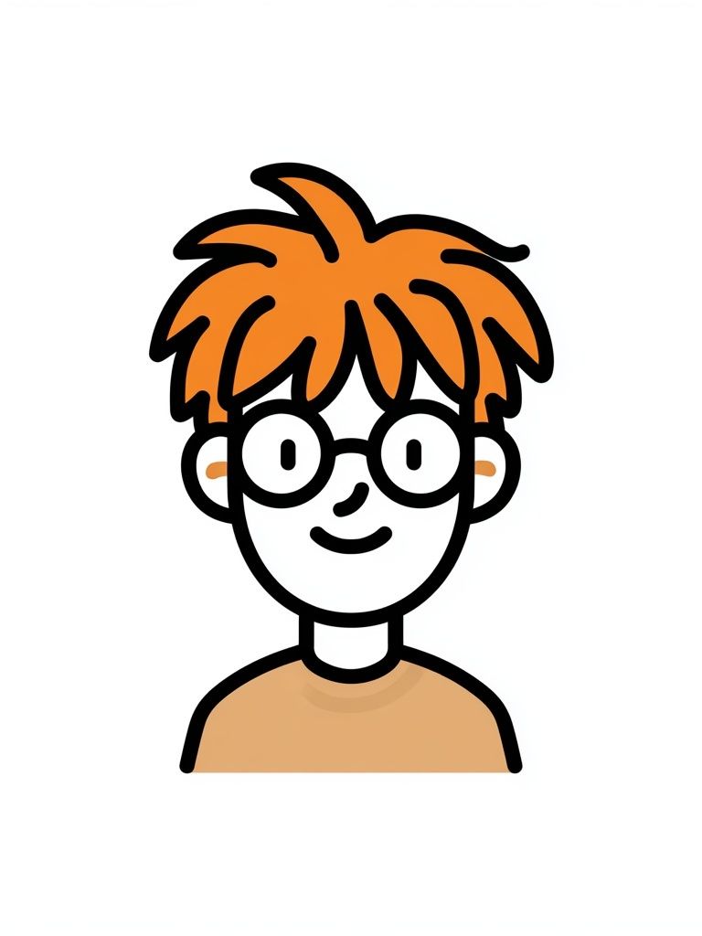Red-Haired Cartoon Portrait Print. poster — illustration art