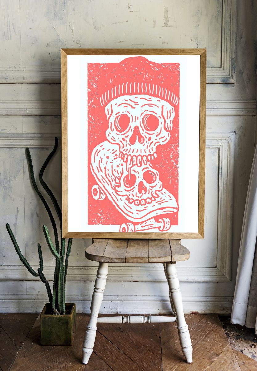 Skull Graphic Poster. — room view 1