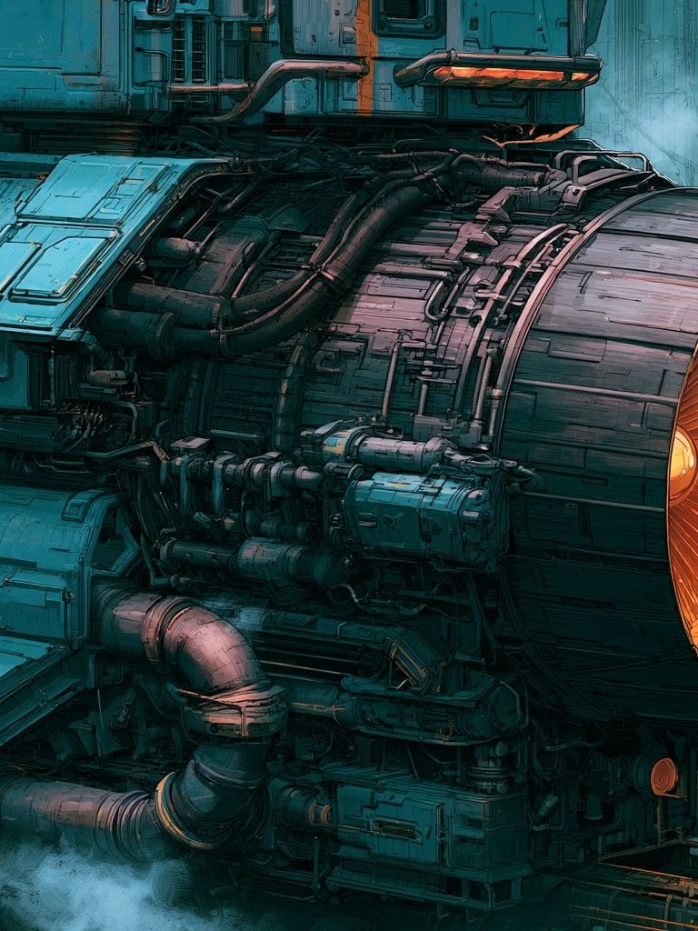 Futuristic Engine Core Illustration Poster. poster detail
