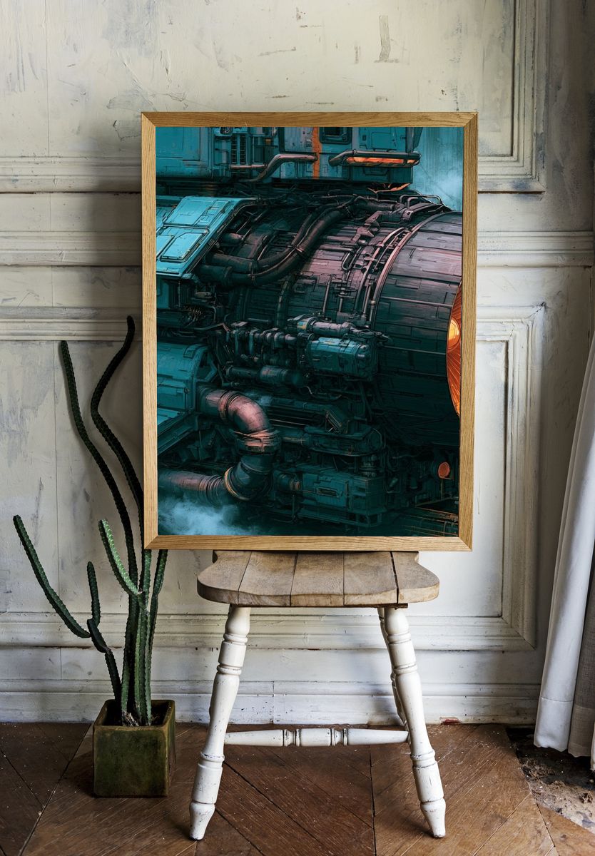 Futuristic Engine Core Illustration Poster. room preview