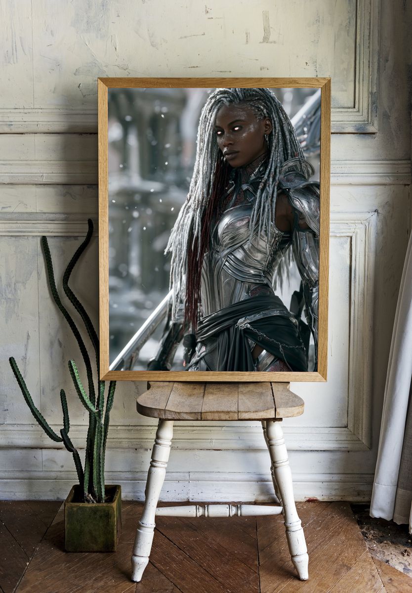 Cyber Warrior Portrait Poster. room preview