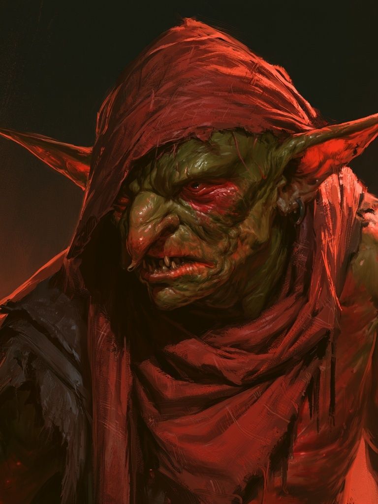 Goblin Warrior Portrait Print. poster detail