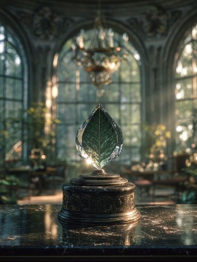 Crystal Leaf Trophy Illustration Poster. poster