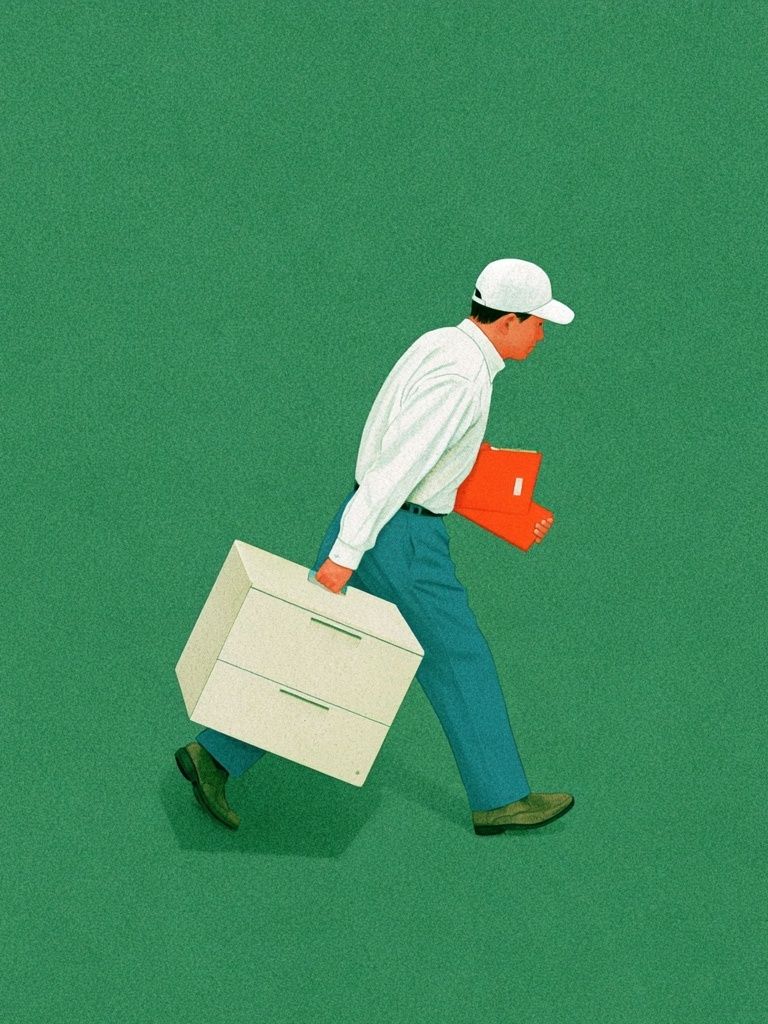 Delivery Worker Illustration Poster. poster detail