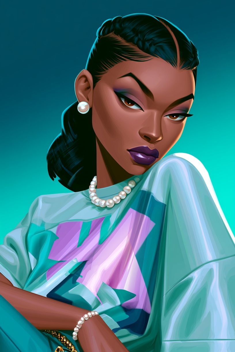 Stylized Fashion Portrait Poster. poster detail