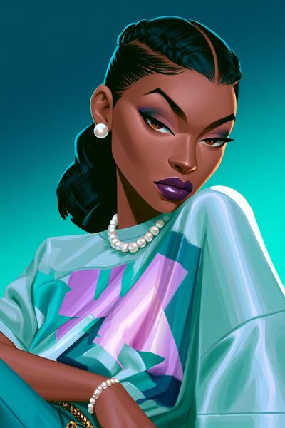 Stylized Fashion Portrait Poster. poster