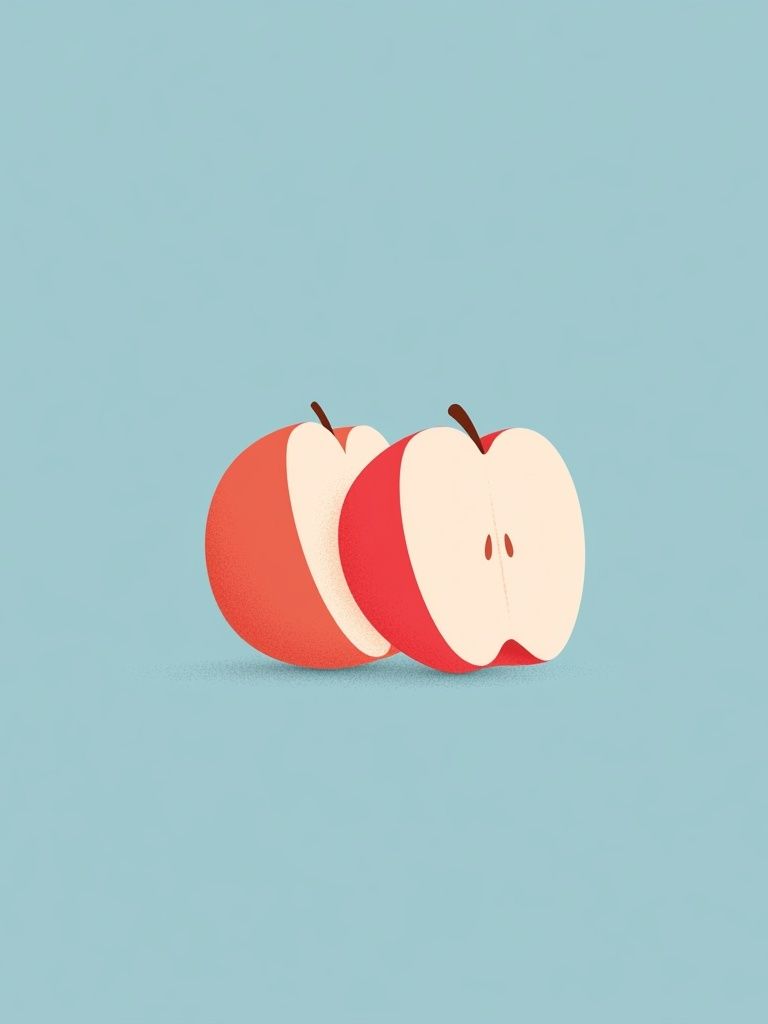 Sliced Apple Minimalist Print. poster detail