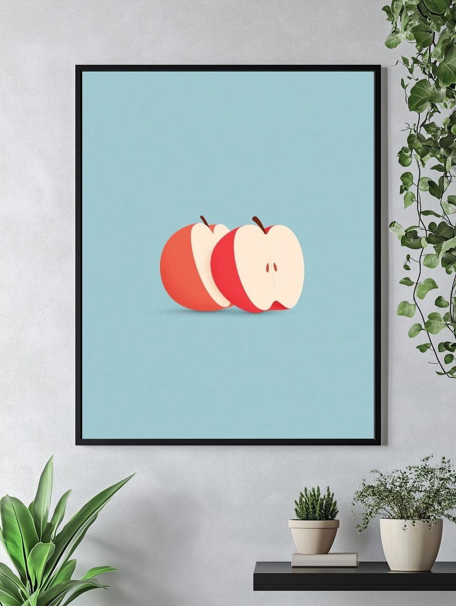 Sliced Apple Minimalist Print. — room view 4