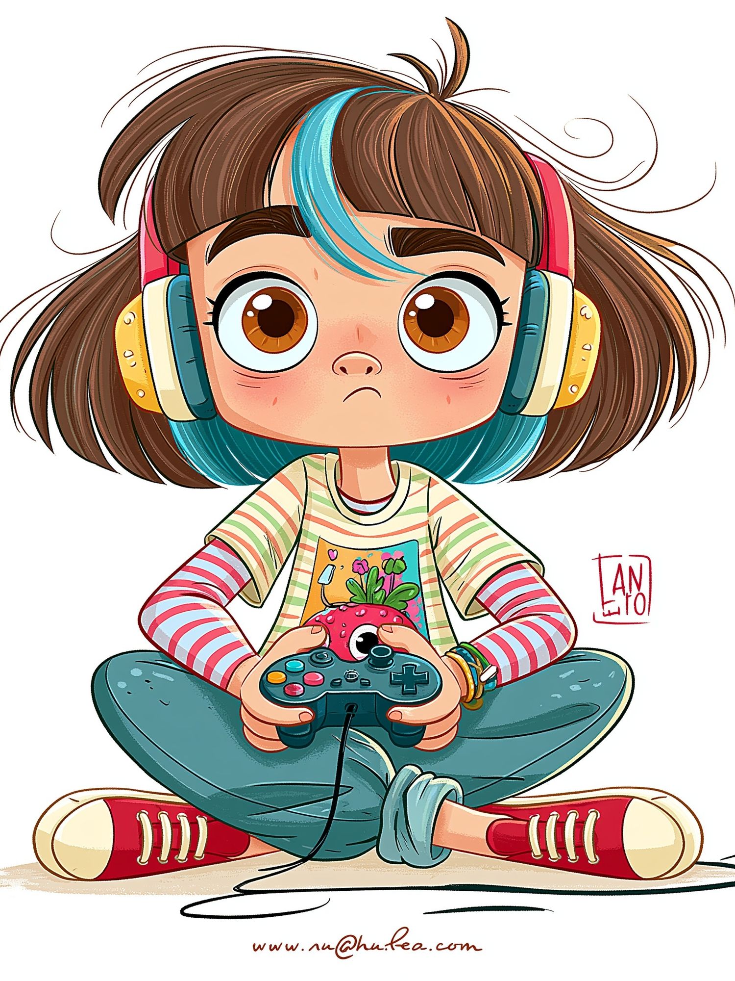 Gamer Girl Illustration Poster. poster detail