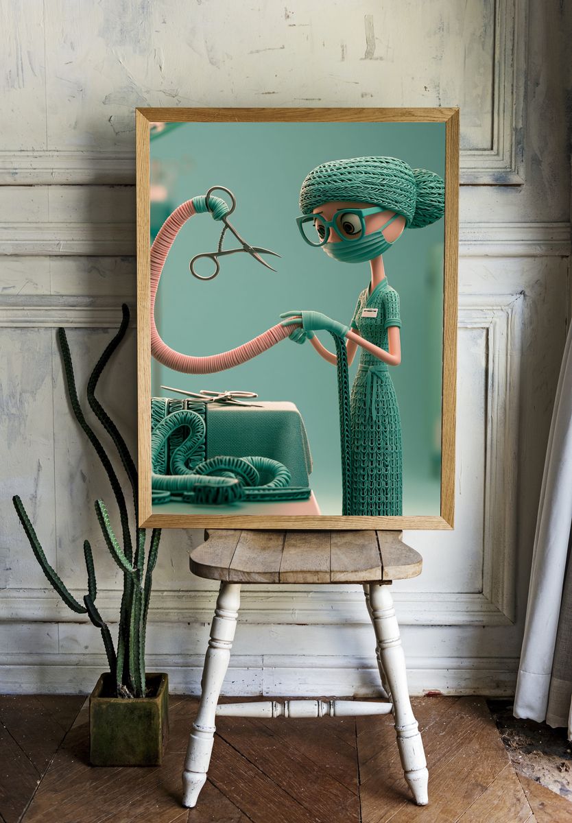 Surreal Surgeon Illustration Poster. — room view 1