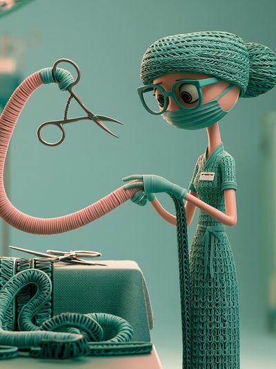Surreal Surgeon Illustration Poster. poster print