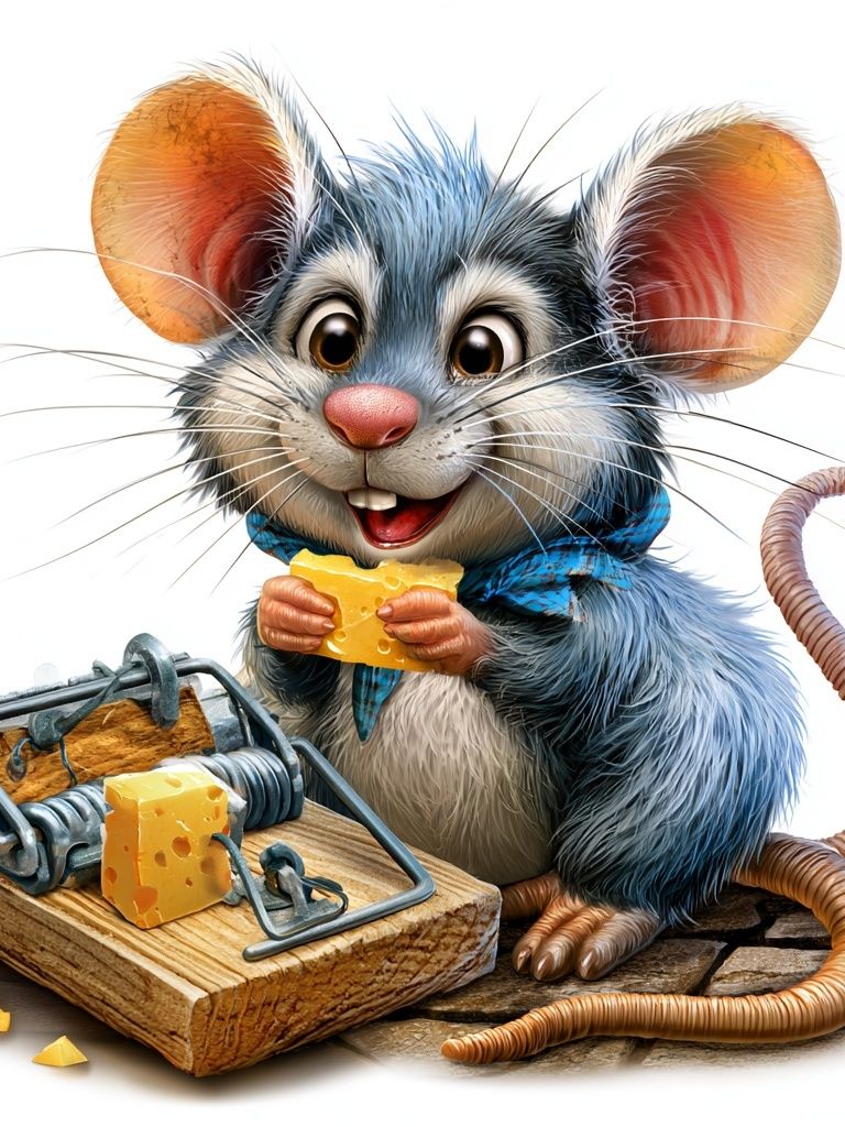 Cheese Mouse Illustration Poster. poster — illustration art