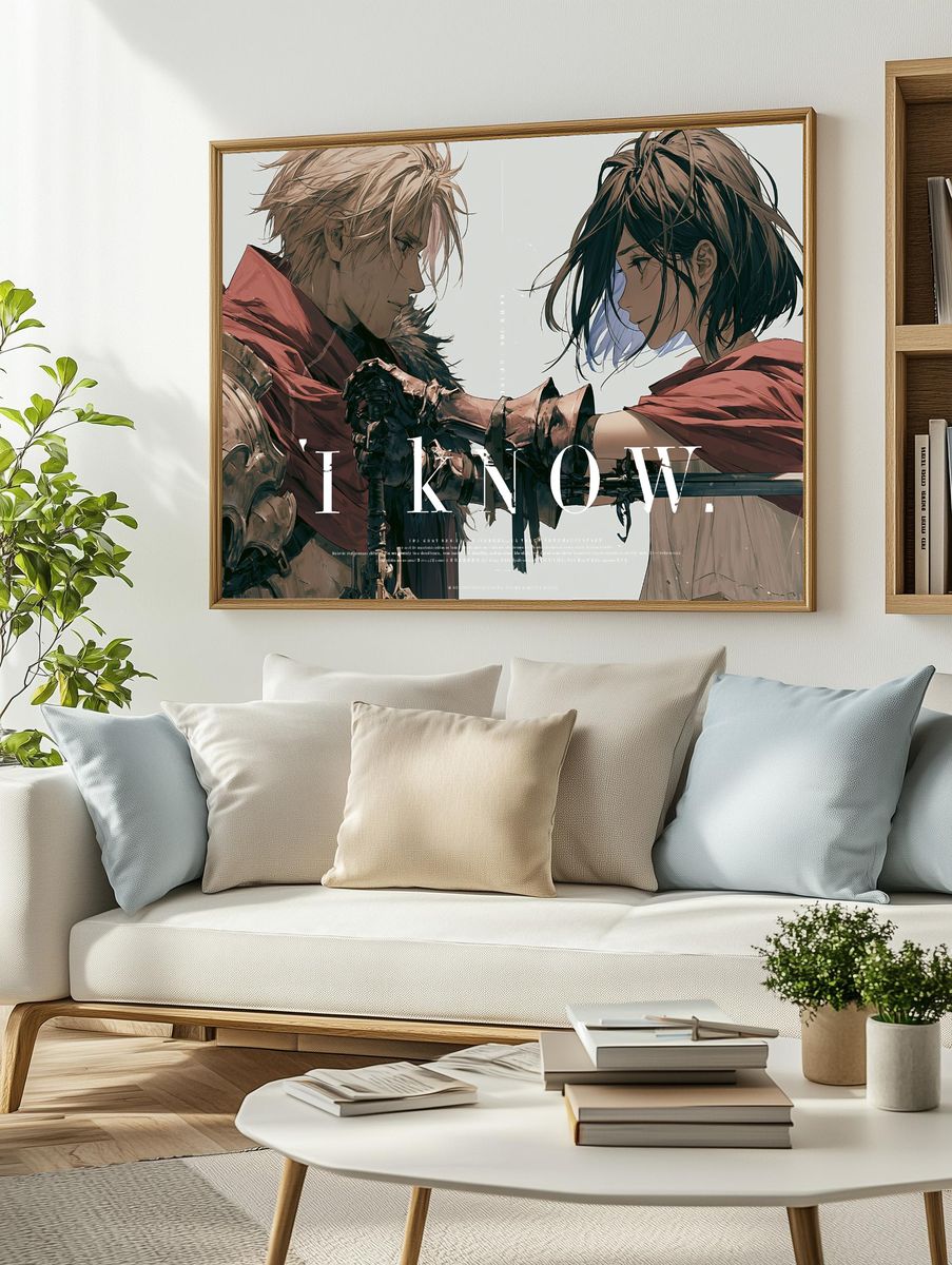 Fantasy Duel Illustration Poster. — room view 2