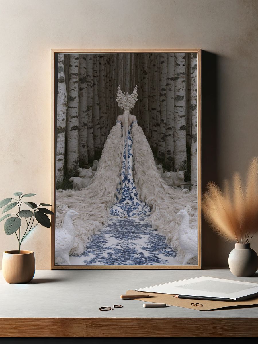 Surreal Floral Gown Print. — room view 2