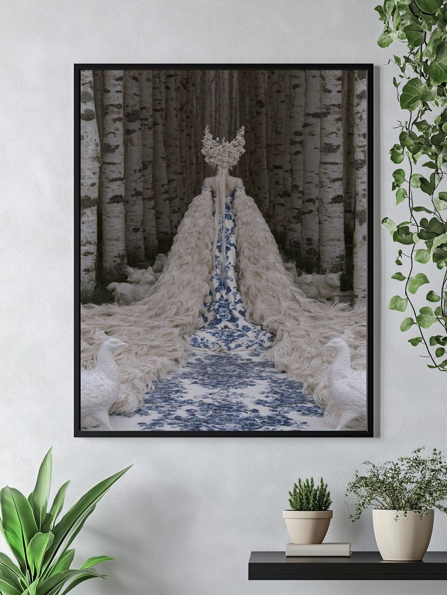 Surreal Floral Gown Print. — room view 4