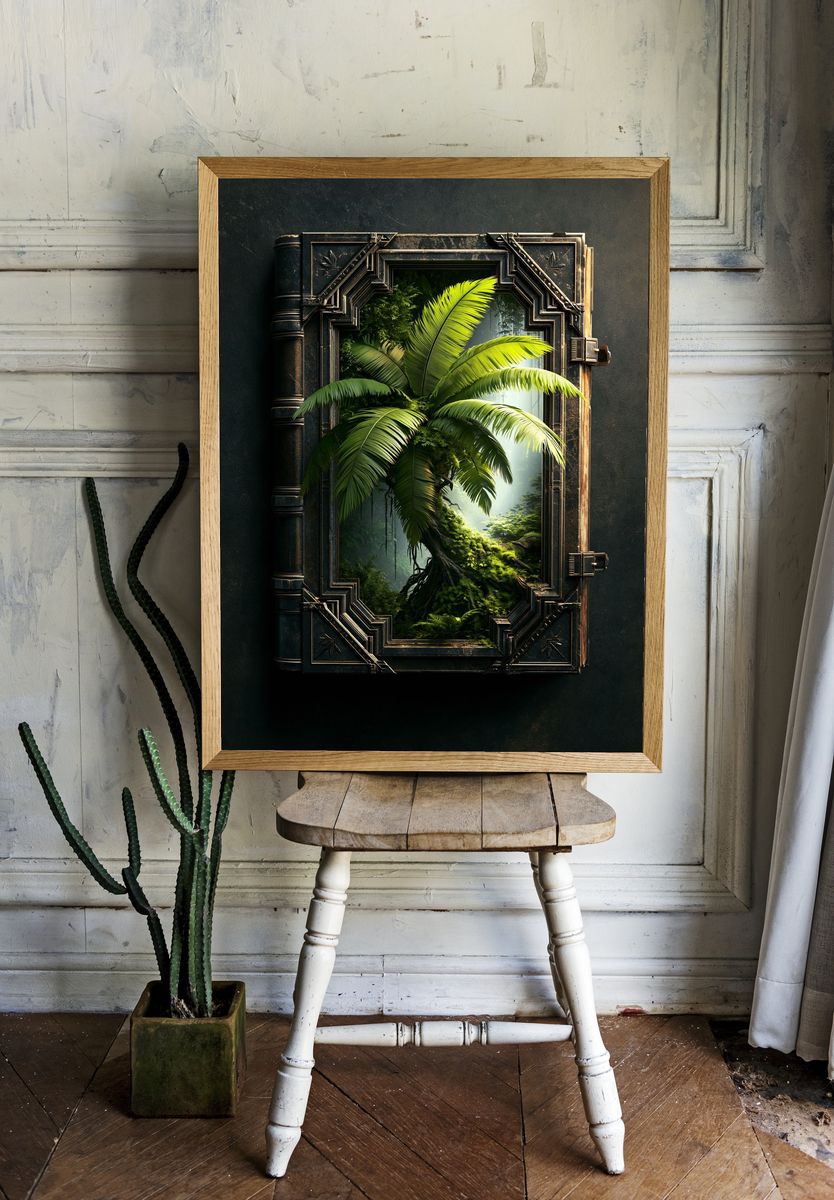 Tropical Jungle Book Illustration Poster. — room view 1
