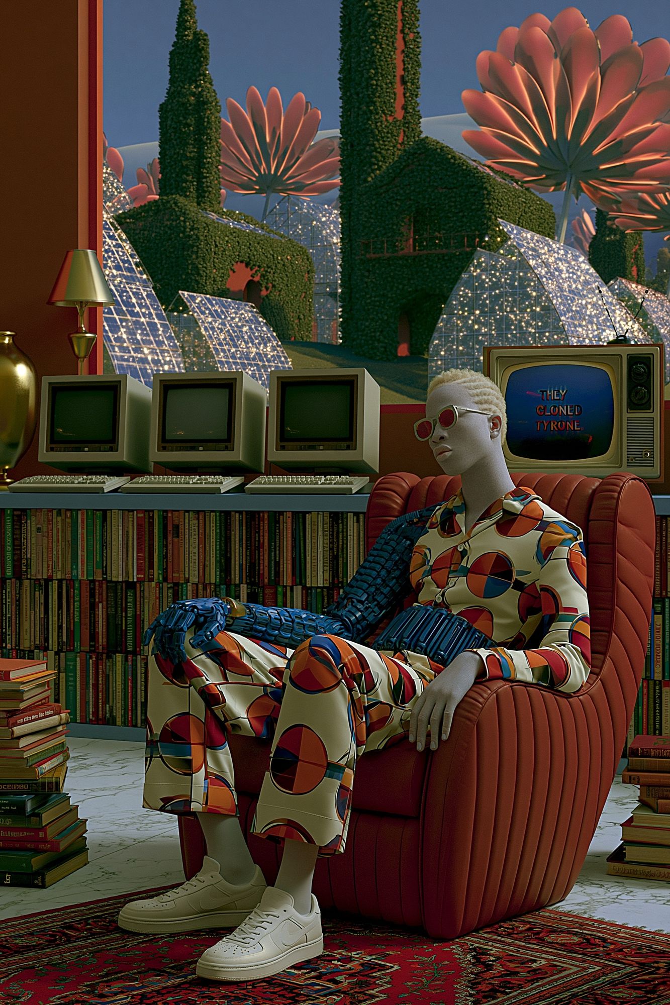 Retro Surreal Clone Room Poster. poster — illustration art