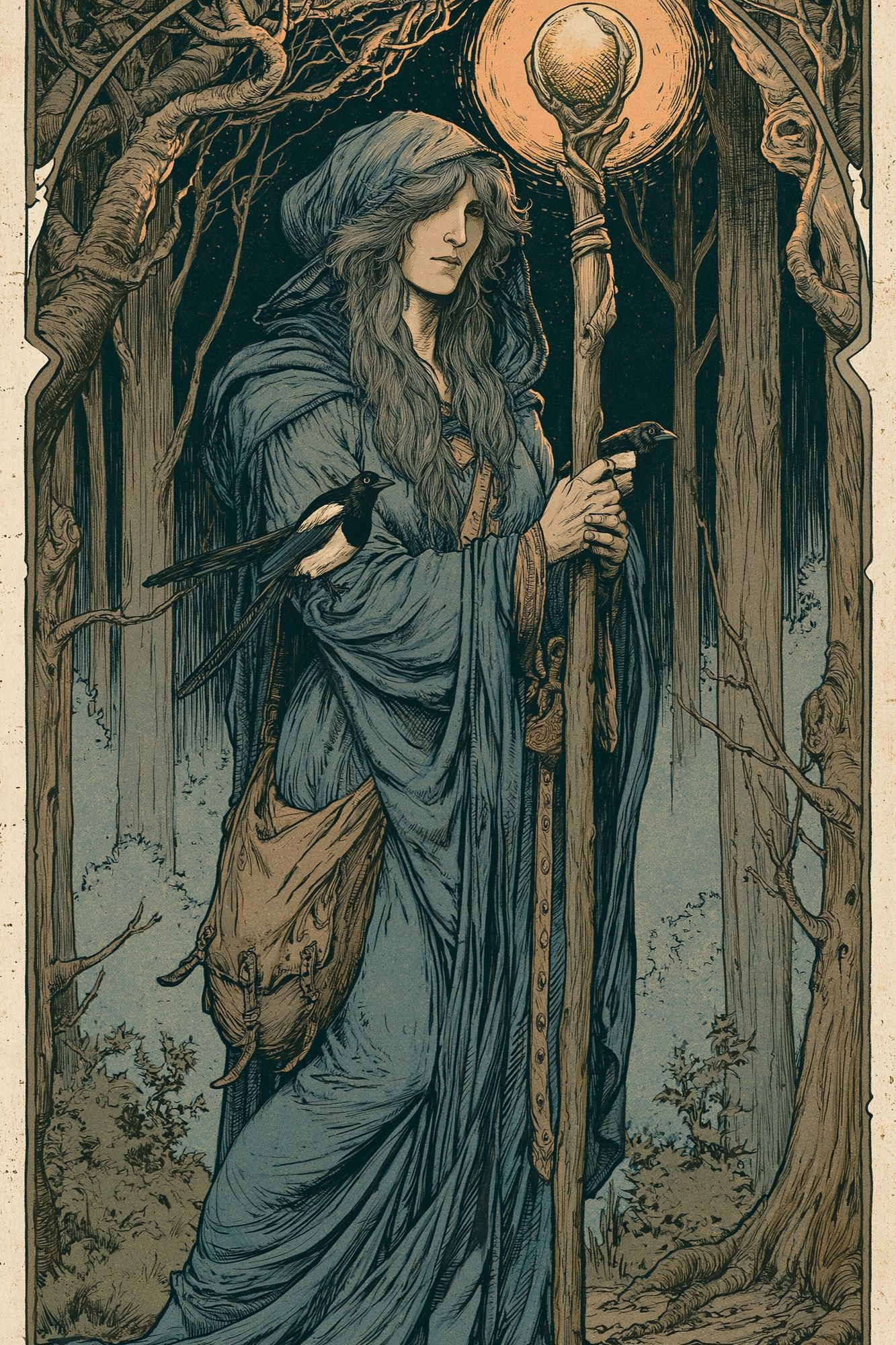 Mystic Forest Seer Illustration Poster. poster detail