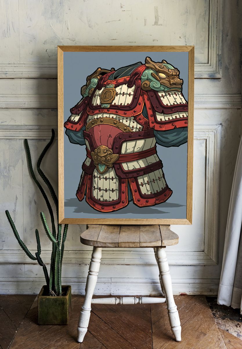Samurai Armor Illustration Poster. room preview