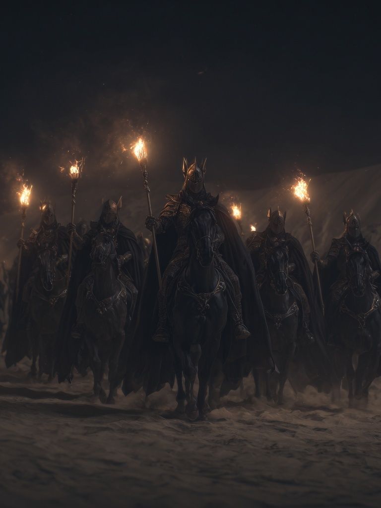 Armored Cavalry at Night Poster. poster detail