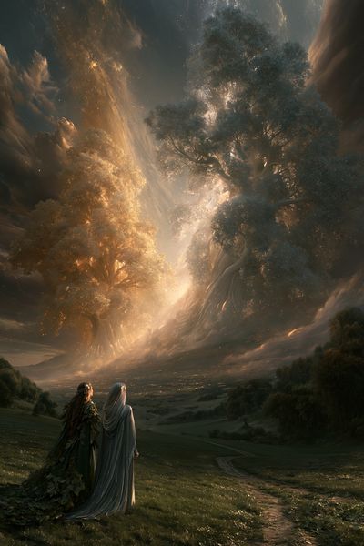 Enchanted Tree Realm Fantasy Print. poster