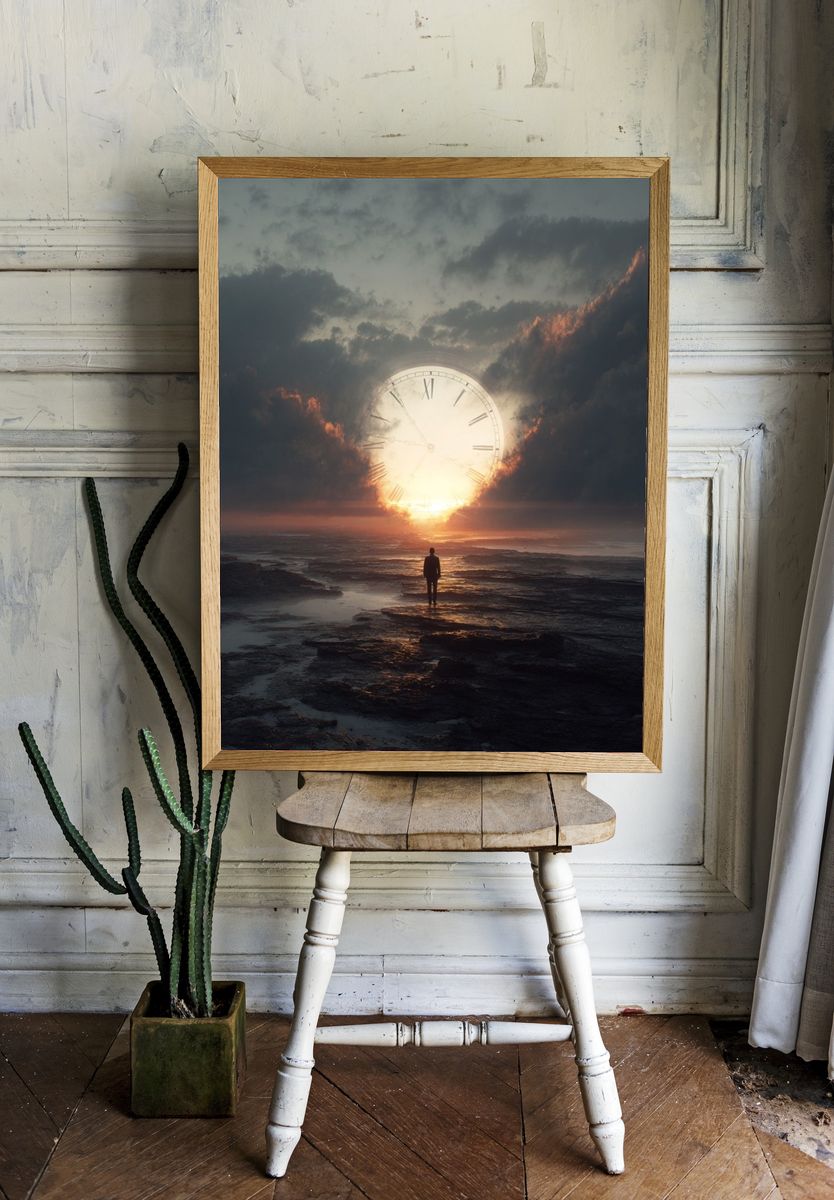 Surreal Time Horizon Print. room preview