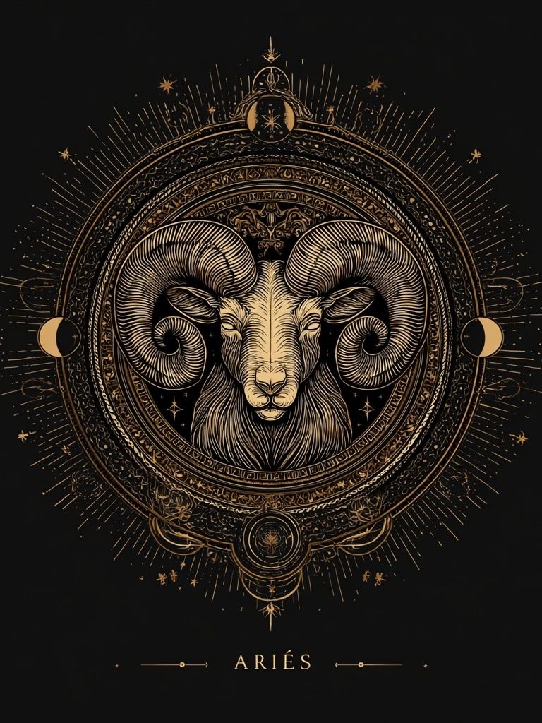 Aries Zodiac Illustration Poster. poster detail