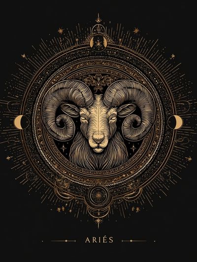 Aries Zodiac Illustration Poster. poster print