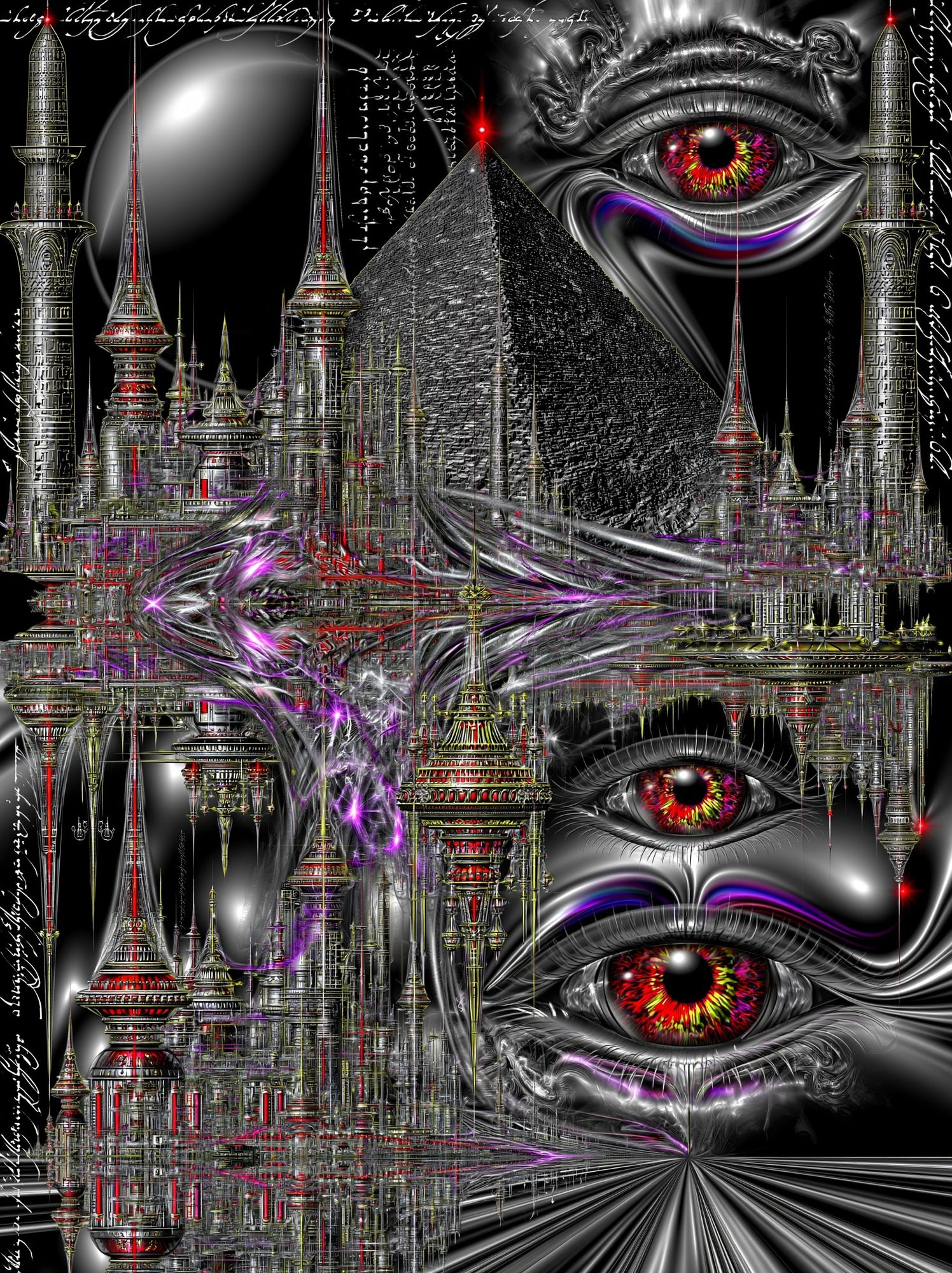 Surreal Pyramid Eye Print. poster detail