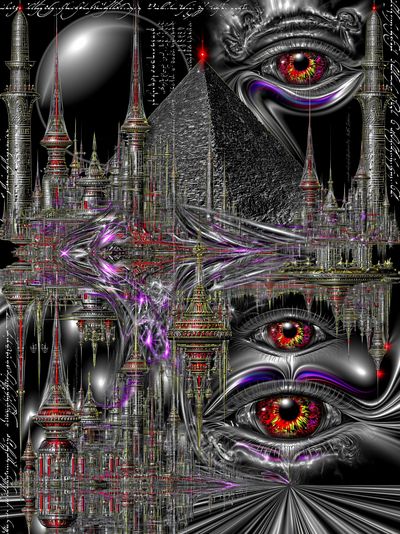 Surreal Pyramid Eye Print.