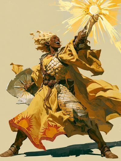 Sun Warrior Digital Art Poster.